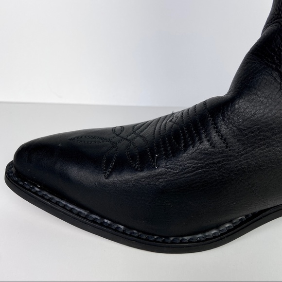 Justin Womens Black Leather Western Boot 6 B - Picture 10 of 16